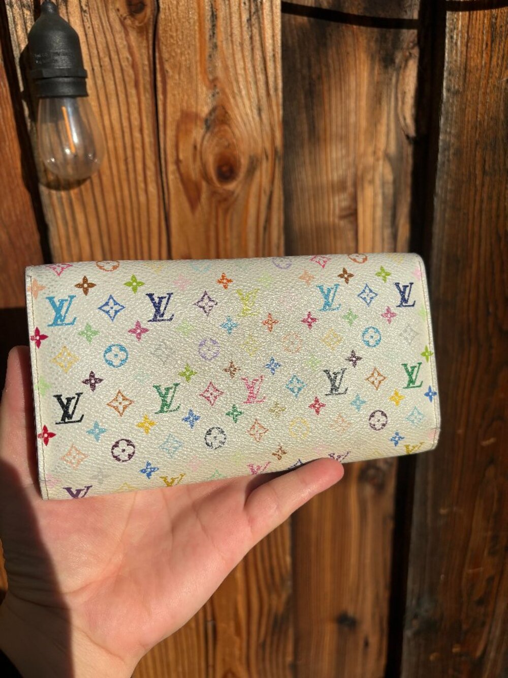Louis Vuitton White Monogram Multicolor Sarah Wallet - Picture 2 of 10